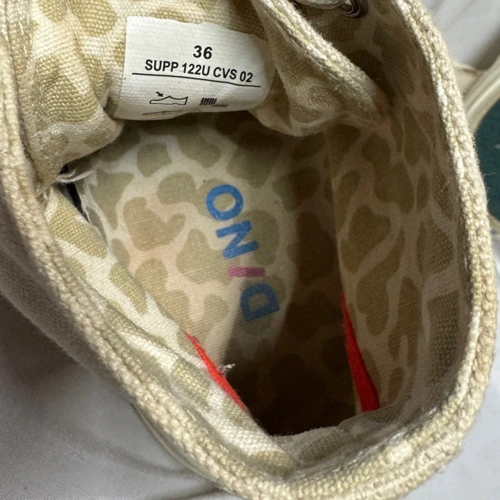 Paul Smith Kirk Ivory Dino Lace Up High Top Sneakers Big Boy Size 36 (US 4)